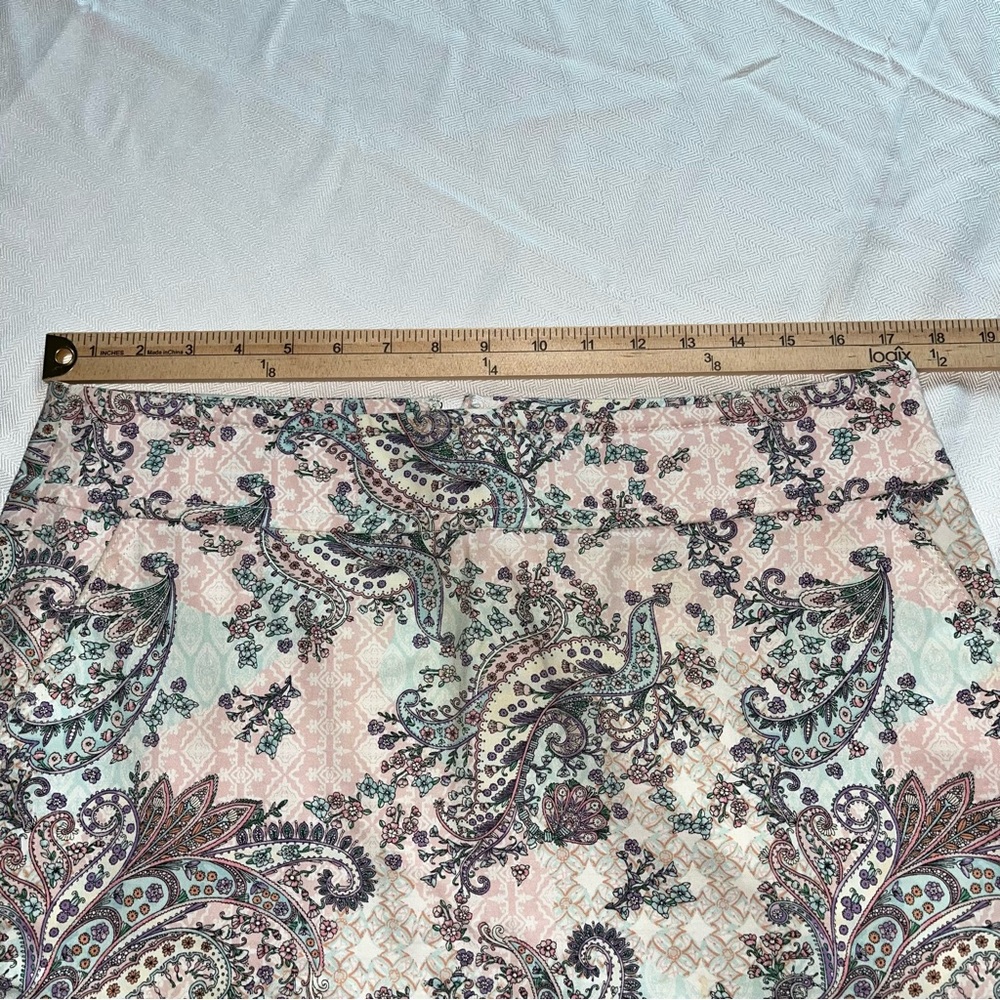 Talbots Multi Colored Paisley Skirt With Pockets Size 12 - Picture 3 of 10